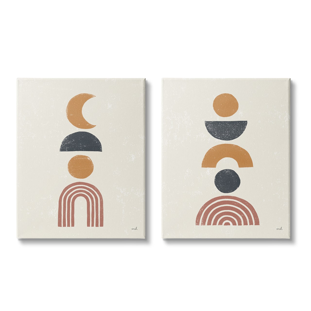 Stupell Industries Sun and Moon Bohemian Symbols Neutral Primary Canvas Wall Art